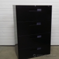 Global Black 4 Drawer Lateral File Cabinet, Locking